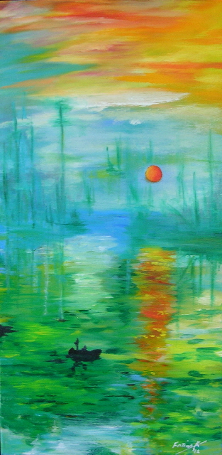 Mini Monet   12" x  24" - Oil on canvas -framed